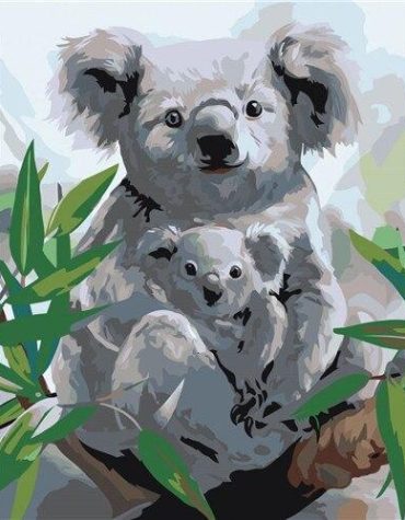 Koala and Baby Wildlife Paint By Numbers