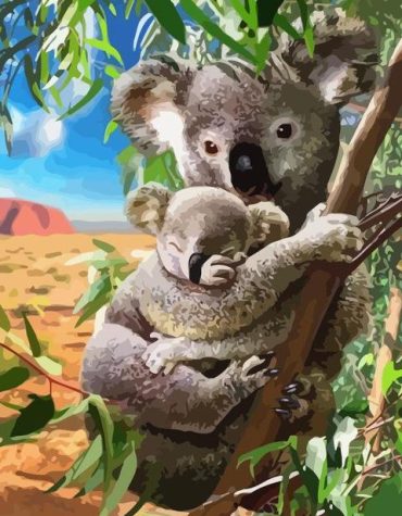 Koala Cubs in Eucalyptus Paint By Numbers