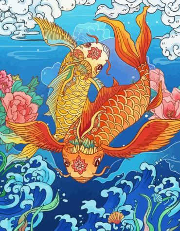 Koi Fish Underwater Paint By Numbers