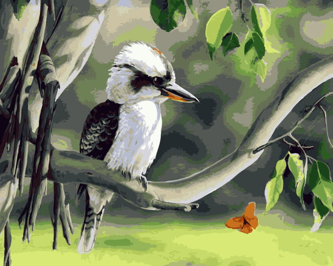 Blue Winged Kookaburra Painting Paint By Numbers