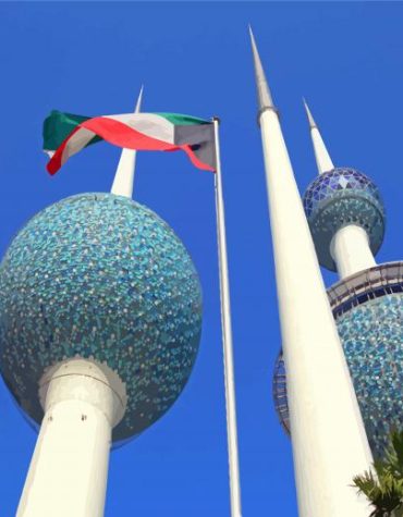 Kuwait Towers Flag Paint By Numbers