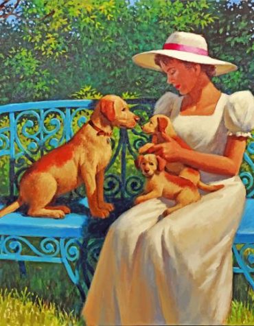 Woman with Pets Paint By Numbers