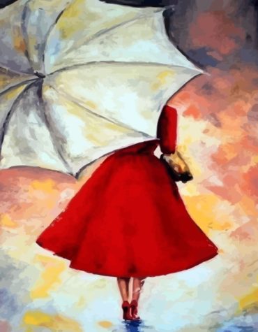 Woman with Umbrella Paint By Numbers