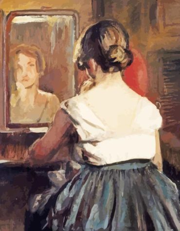 Elegant Lady Mirror Reflection Paint By Numbers