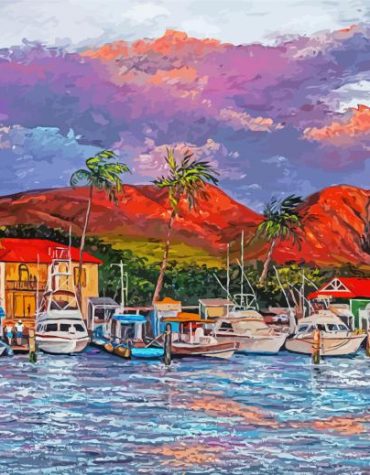 Lahaina Harbour Seascape Paint By Numbers