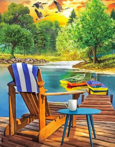 Lakeside Nature Scene Paint By Numbers