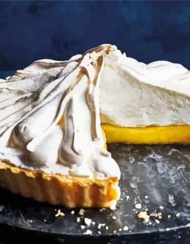 Zesty Lemon Meringue Cake Paint By Numbers