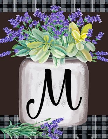 Floral Letter M Paint By Numbers