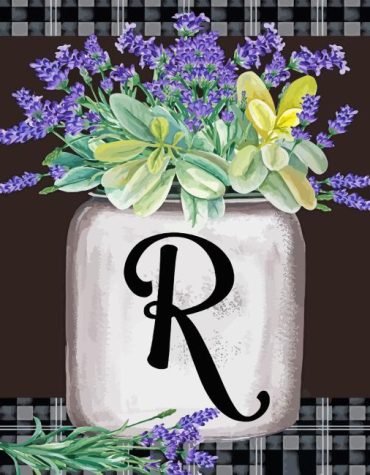 Letter R Floral Paint By Numbers