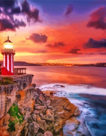 Lighthouse Seaside View Paint By Numbers