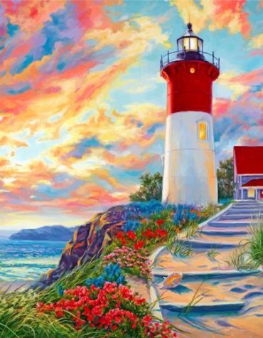 Lighthouse Seascape Paint By Numbers