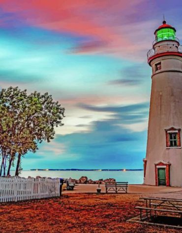 Lighthouse Painting at the State Park Paint By Numbers