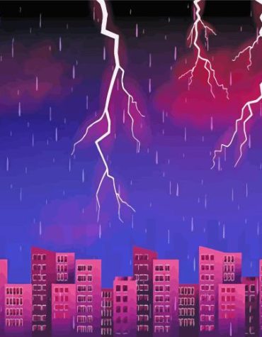 Lightning Night Skyscapes Paint By Numbers