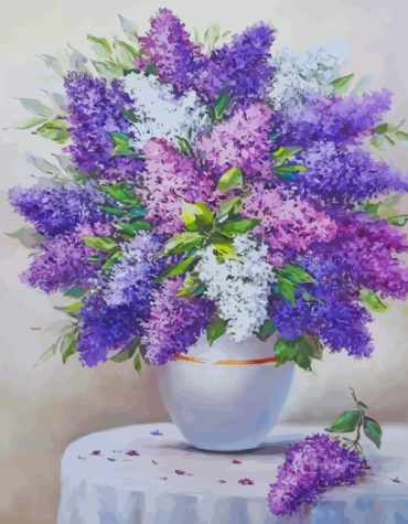 Lilac Vase Flowers Paint By Numbers