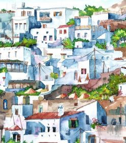 Lindos Village Greece Paint By Numbers