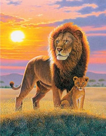 Lion and Cub Wildlife Paint By Numbers