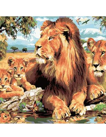 Majestic Lion Family Paint By Numbers