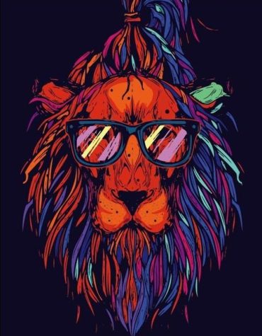 Hipster Lion Magic Paint By Numbers