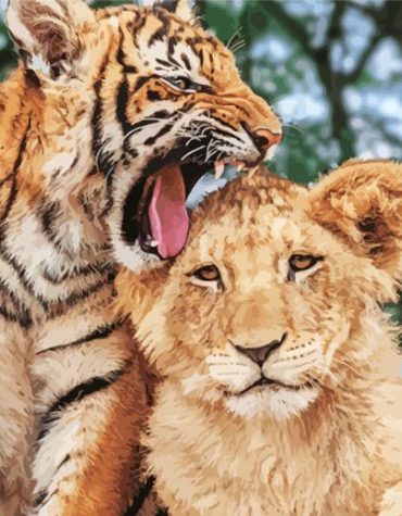 Lion and Tiger Wild Cats Paint By Numbers
