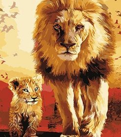 Lion Family Safari Paint By Numbers