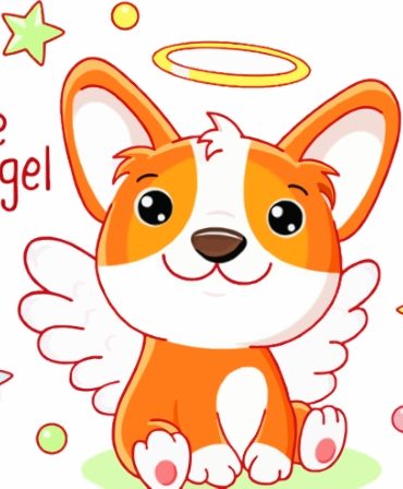 Dog Angel Cartoon Paint By Numbers