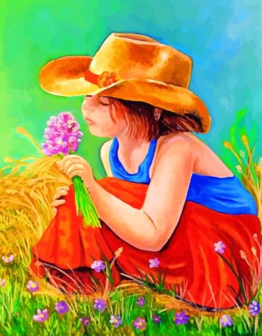 Girl and Flowers Paint By Numbers