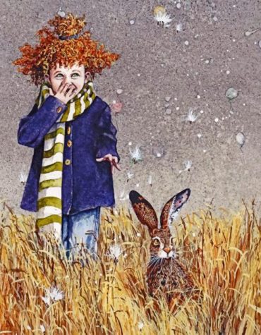 Little Girl with Bunny Paint By Numbers