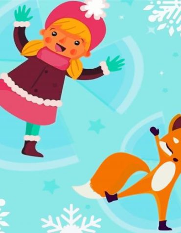 Fox and Little Girl Snow Scene Paint By Numbers
