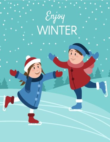 Kids Ice Skaters Winter Paint By Numbers