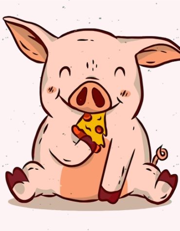 Adorable Pig Loves Pizza Paint By Numbers