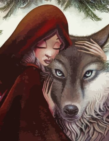 Red Riding Hood and Wolf Paint By Numbers