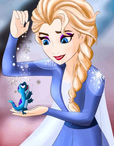 Lizard Bruni and Elsa Frozen Paint By Numbers