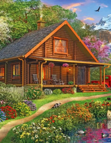 Wooden Log Cabin Escape Paint By Numbers