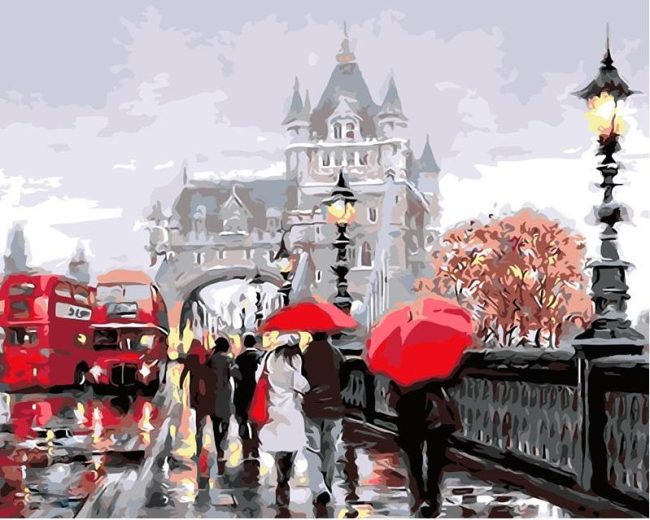 Rainy London Bridge City Paint By Numbers