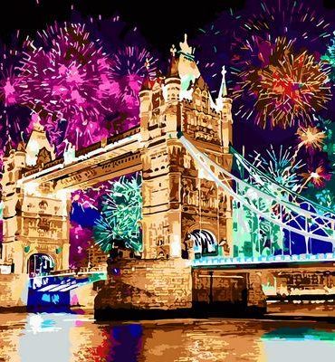 London Tower Bridge Night Scene Paint By Numbers