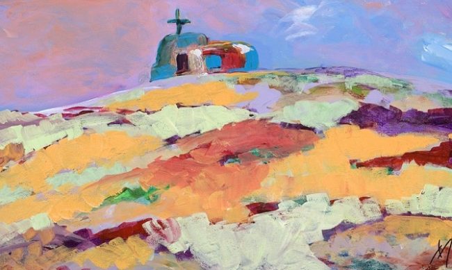 Lone Church Colorful Scenery Paint By Numbers