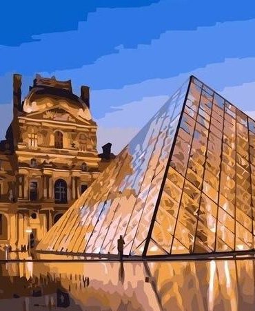 Louvre Pyramid Nightscape Paint By Numbers