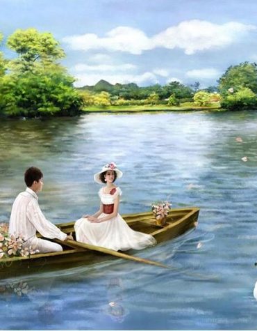 Lovers Romantic Boat Paint By Numbers