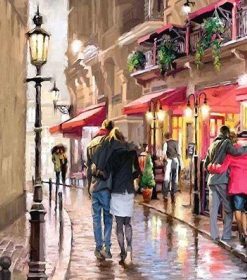 Lovers in Budapest Cityscape Paint By Numbers