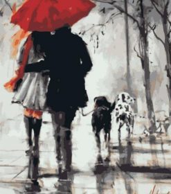 Lovers Romantic Rain Scene Paint By Numbers