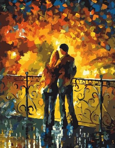 Lovers on Romantic Bridge Paint By Numbers