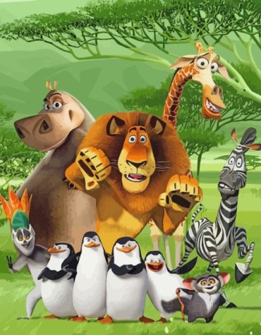 Madagascar Animated Animals Paint By Numbers