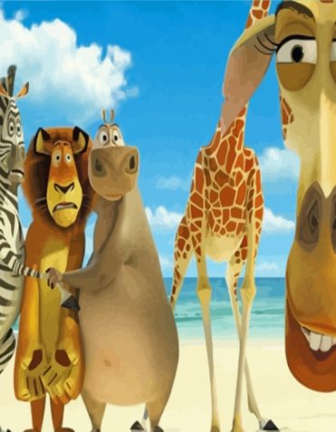 Madagascar Animals Beach Paint By Numbers