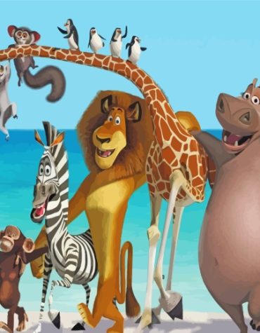 Madagascar Movie Creatures Paint By Numbers