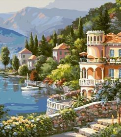 Majestic Coastal Castle Paint By Numbers