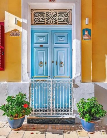 Birgu Blue Doors Cityscape Paint By Numbers