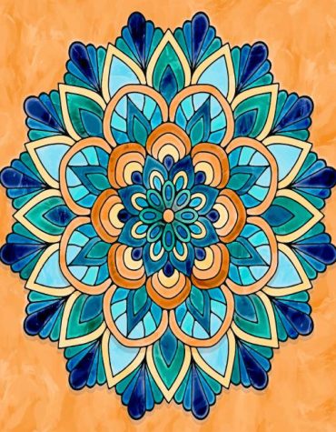 Blue Mandala Patterns Paint By Numbers