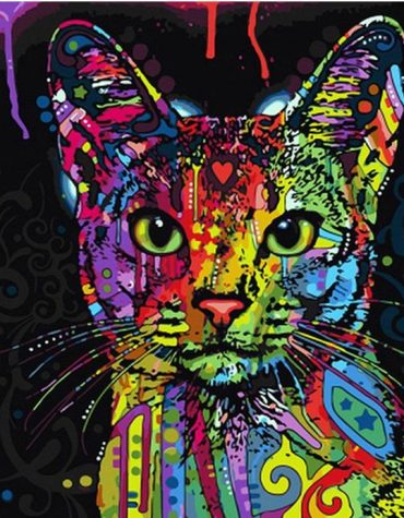 Colorful Cat Mandala Paint By Numbers