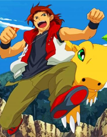 Masaru and Agumon Adventure Paint By Numbers