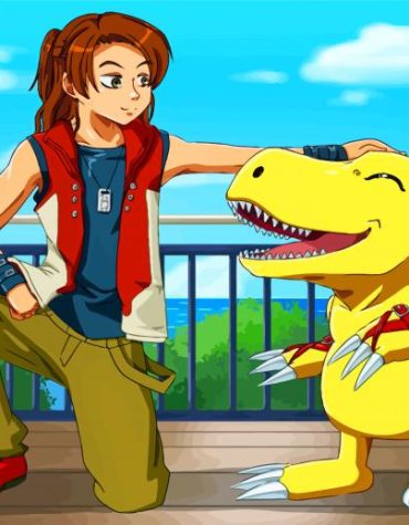 Masaru and Agumon Digimon Adventure Paint By Numbers